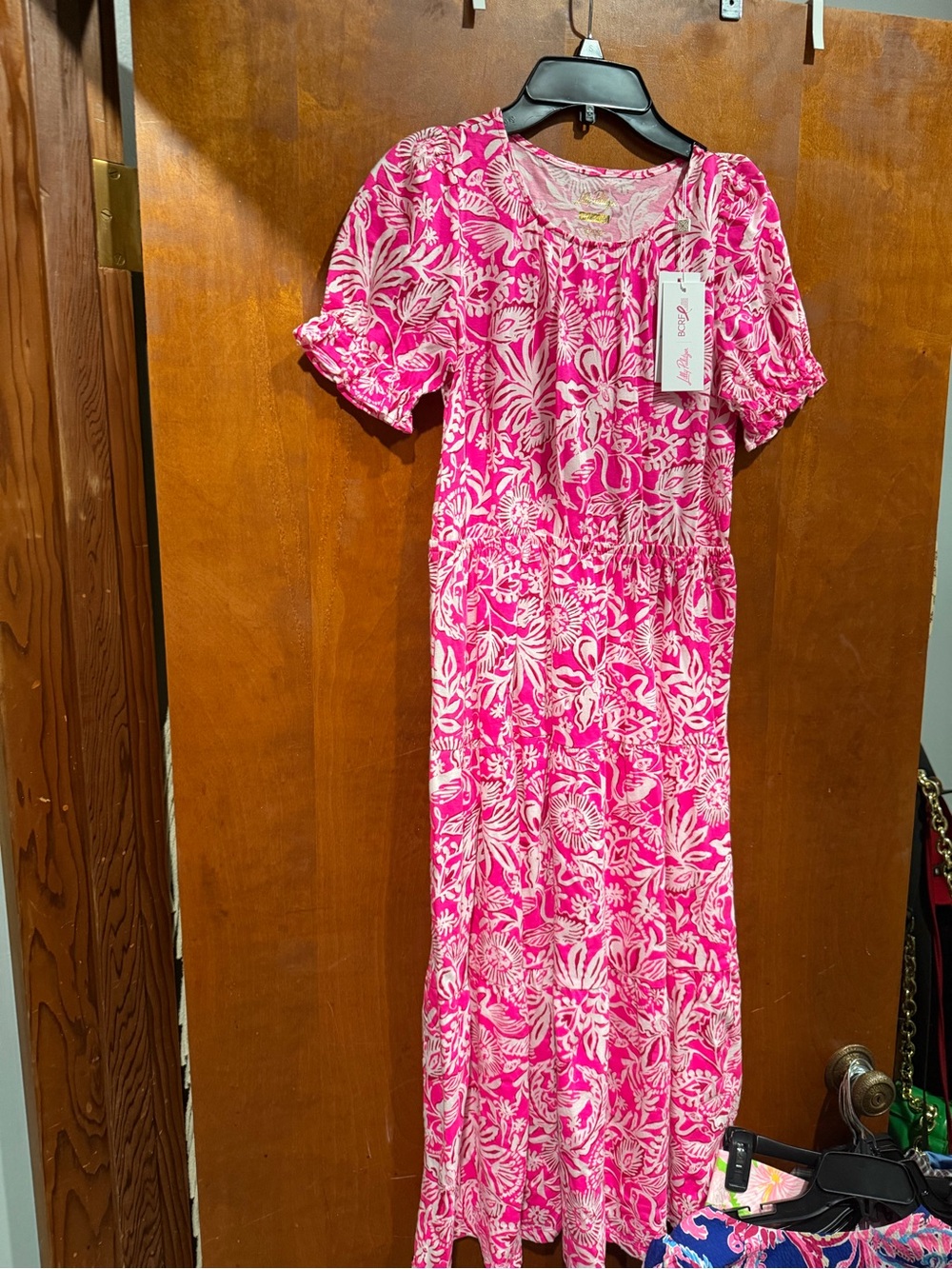 Lilly Pulitzer Pink & White Floral Girls' Maxi Dress